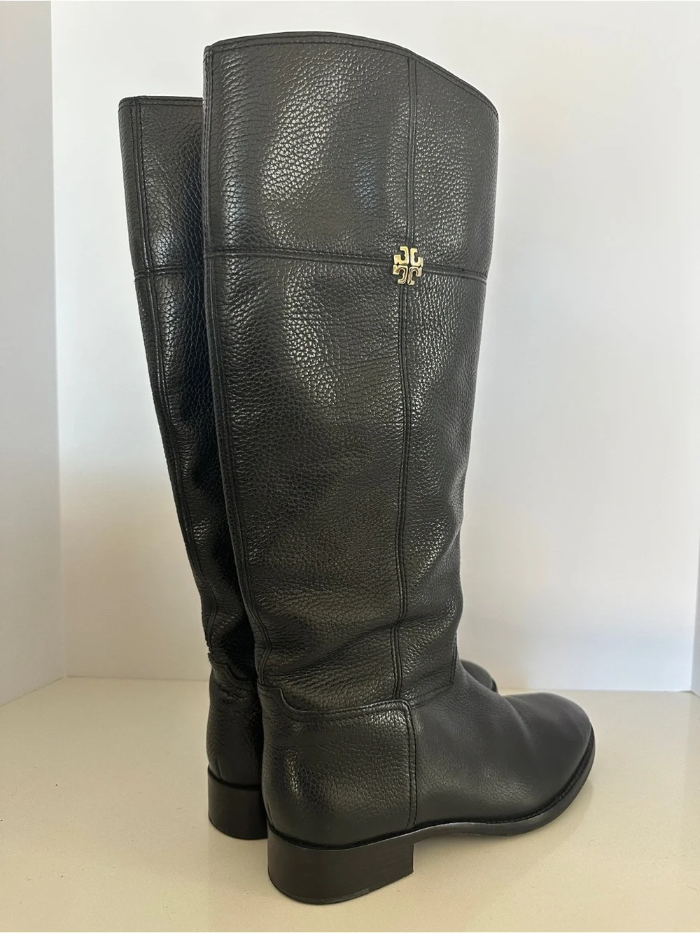 Tory Burch Jolie Leather Riding Boots Size 9.5 Black